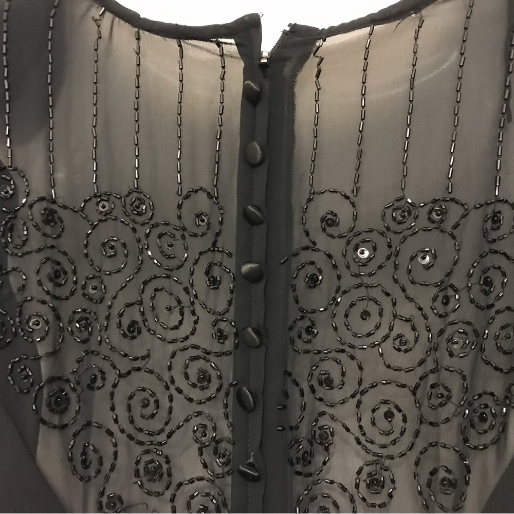 Evening beaded black dress women’s size 10 - Picture 4 of 10